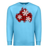 Ocean Blue Christmas snowflakes patch Premium Sweatshirt - AdoDesignShop