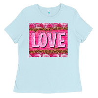 Baby Blue Love Valentine's day tumbler Ladies Tee - HowdyJamesFarm