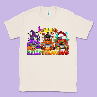 Happy Hallothanksmas Truck Classic Tee Designed By Cowgirlartshop