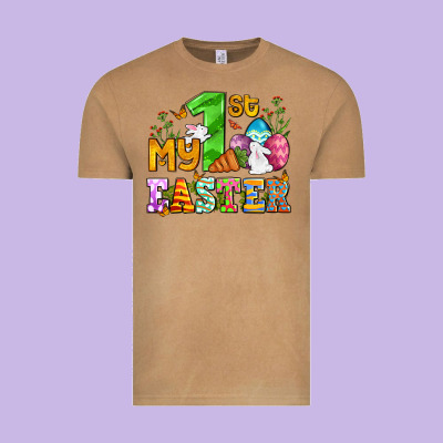 Easter Day My First Easter With Eggs And Rabbits Vintage Tee Designed By Oliviacreatesart