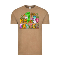 Vintage Coffee Easter Day My first Easter with eggs and rabbits Vintage Tee - OliviaCreatesArt