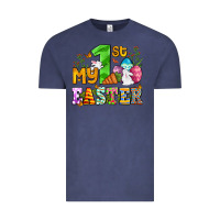 Vintage Denim Easter Day My first Easter with eggs and rabbits Vintage Tee - OliviaCreatesArt