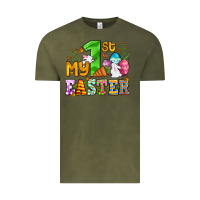 Vintage Olive Easter Day My first Easter with eggs and rabbits Vintage Tee - OliviaCreatesArt