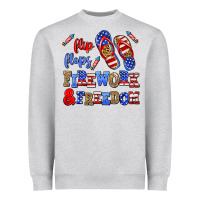 Flip Flops Fireworks And Freedom Heavyweight Sweatshirt | Teevron