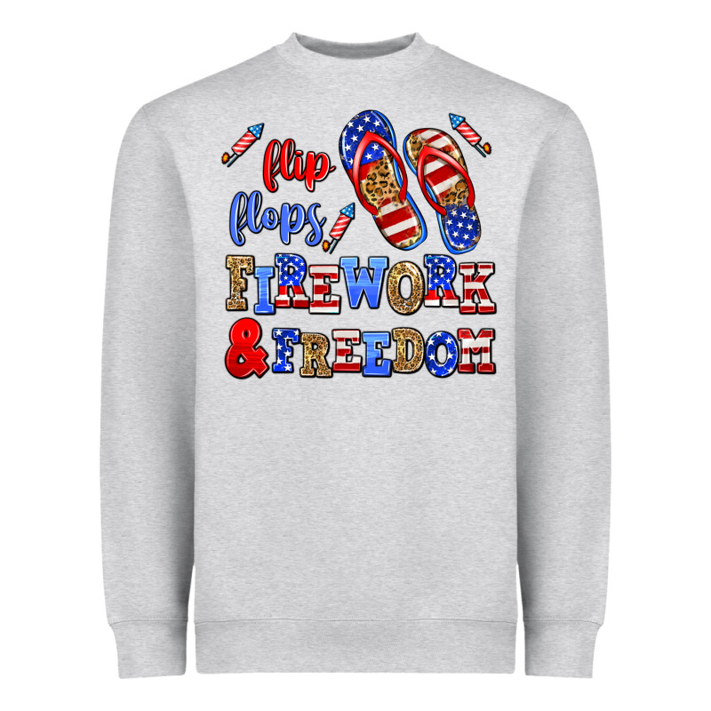 Flip Flops Fireworks And Freedom Heavyweight Sweatshirt by AdoDesignShop | Teevron