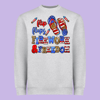 Flip Flops Fireworks And Freedom Heavyweight Sweatshirt Designed By Adodesignshop
