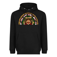 Black reindeer rainbow christmas Heavyweight Hoodie - AdoDesignShop