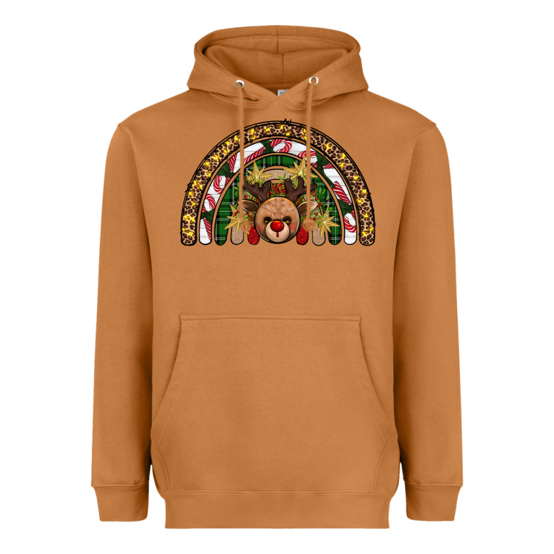 Reindeer Rainbow Christmas Heavyweight Hoodie by AdoDesignShop | Teevron