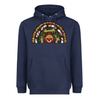 Navy reindeer rainbow christmas Heavyweight Hoodie - AdoDesignShop