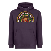 Plum reindeer rainbow christmas Heavyweight Hoodie - AdoDesignShop