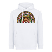 White reindeer rainbow christmas Heavyweight Hoodie - AdoDesignShop