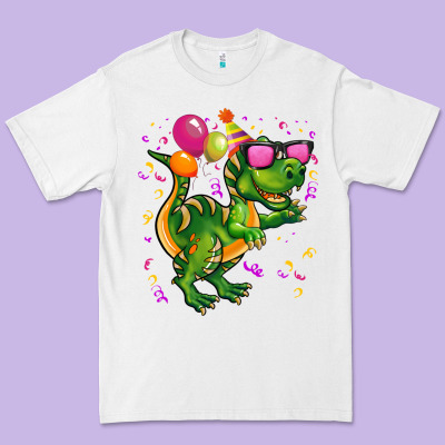 Birthday T Rex Pink Premium Tee Designed By Cowgirlartshop