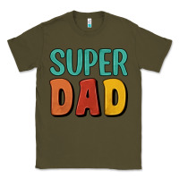Army Green super dad Classic Tee - Artiststas
