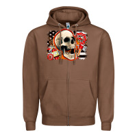 Chestnut firefighter skull Zipper Hoodie - AdoDesignShop