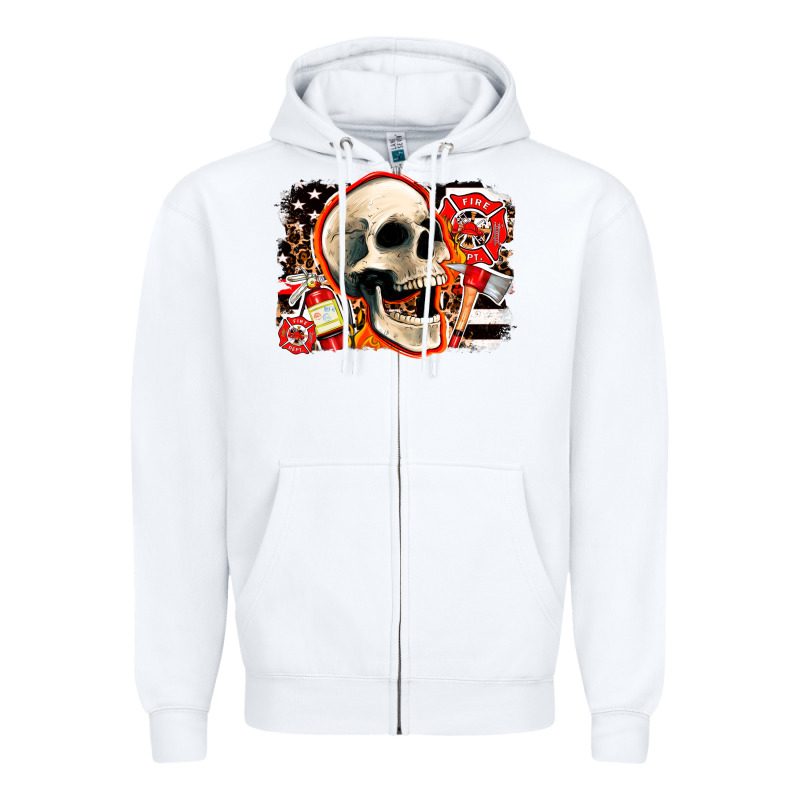Firefighter Skull Zipper Hoodie by AdoDesignShop | Teevron
