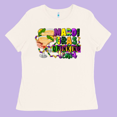Mardi Gras Drinking Team Margaritas Ladies Tee Designed By Cowgirlartshop