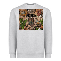 Heather Grey western rodeo Heavyweight Sweatshirt - AdoDesignShop