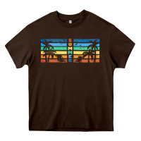 Chocolate Brown retro summer Heavy Core Tee - TumblerDesignByShophia