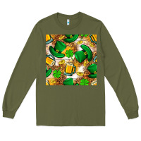 Army Green St. Patricks day hat digital paper Long Sleeve Tee - BundleAndBundleShop