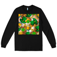 Black St. Patricks day hat digital paper Long Sleeve Tee - BundleAndBundleShop