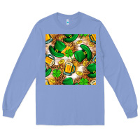 Colony Blue St. Patricks day hat digital paper Long Sleeve Tee - BundleAndBundleShop