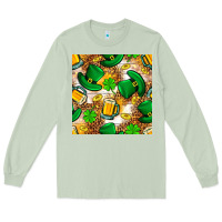 Matcha St. Patricks day hat digital paper Long Sleeve Tee - BundleAndBundleShop