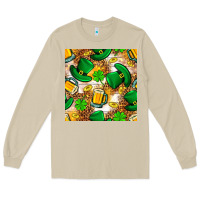 Mushroom St. Patricks day hat digital paper Long Sleeve Tee - BundleAndBundleShop