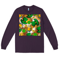 Plum St. Patricks day hat digital paper Long Sleeve Tee - BundleAndBundleShop