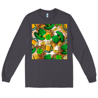 Smoke St. Patricks day hat digital paper Long Sleeve Tee - BundleAndBundleShop