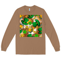 Toasted Coconut St. Patricks day hat digital paper Long Sleeve Tee - BundleAndBundleShop