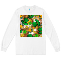 White St. Patricks day hat digital paper Long Sleeve Tee - BundleAndBundleShop
