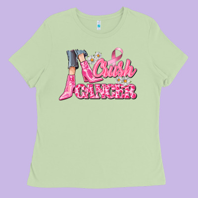 Crush Cancer Ladies Tee Designed By Cowgirlartshop