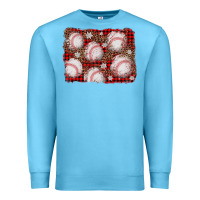Ocean Blue baseball christmas background Premium Sweatshirt - AdoDesignShop