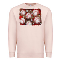 Pale Pink baseball christmas background Premium Sweatshirt - AdoDesignShop