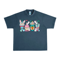 Midnight Navy Easter bunnies coffee cups Urban Heavy Tee - OliviaCreatesArt