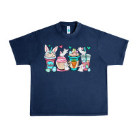 Navy Easter bunnies coffee cups Urban Heavy Tee - OliviaCreatesArt