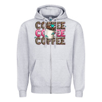 Heather Grey coffee coffee coffee Zipper Hoodie - AdoDesignShop