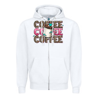 White coffee coffee coffee Zipper Hoodie - AdoDesignShop