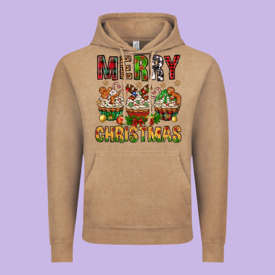 Merry Christmas With Cupcake Bbs Vintage Hoodie Designed By Bundleandbundleshop