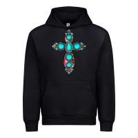 Black gemstone cross Urban Hoodie - JahusDesignShop