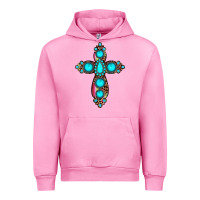 Fuchsia Pink gemstone cross Urban Hoodie - JahusDesignShop