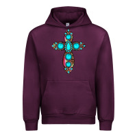 Mauve Wine gemstone cross Urban Hoodie - JahusDesignShop