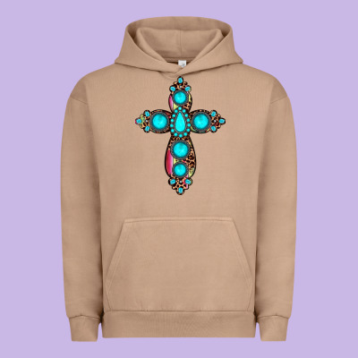 Gemstone Cross Urban Hoodie Designed By Jahusdesignshop