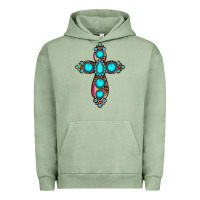 Pigment Oil Green gemstone cross Urban Hoodie - JahusDesignShop