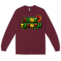 Burgundy juneteenth Long Sleeve Tee - FaDigitalArtStudio
