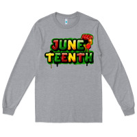Heather Grey juneteenth Long Sleeve Tee - FaDigitalArtStudio