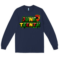 Navy juneteenth Long Sleeve Tee - FaDigitalArtStudio