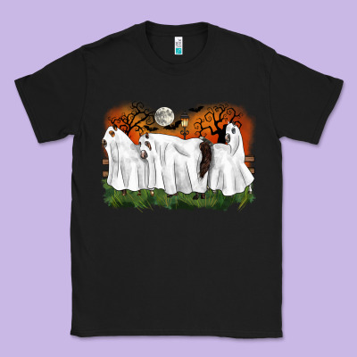 Ghost Horses Halloween Classic Tee Designed By Cowgirlartshop