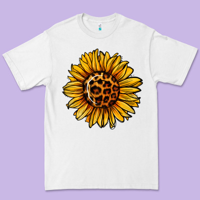 Sunflower Leopard Premium Tee Designed By Jasminsmagicworld