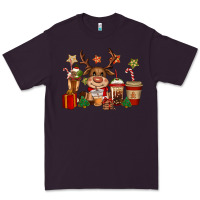 Plum reindeer coffe cups christmas Premium Tee - CowGirlArtShop